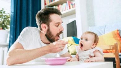 Baby on feeding