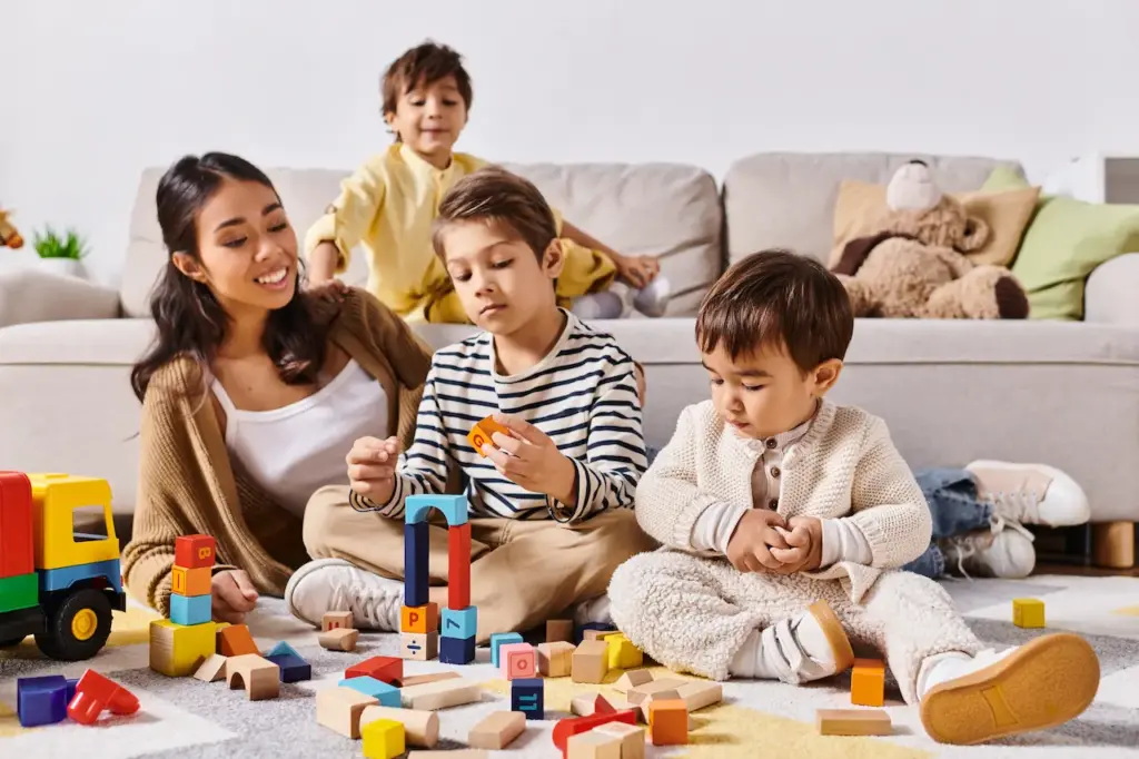 Kids Playing Blocks 